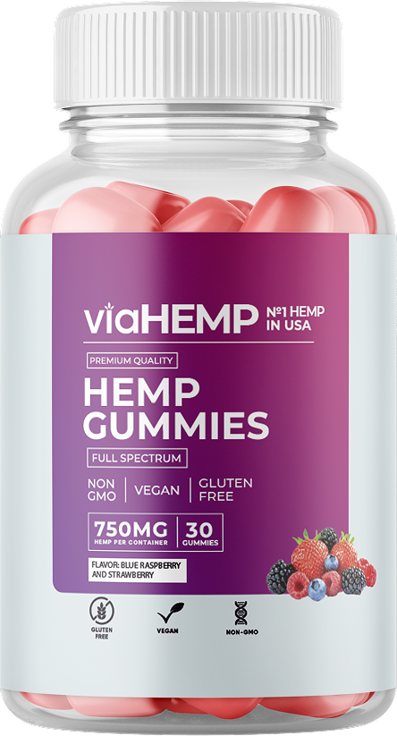 Via Hemp Gummies bottle with 30 gummies